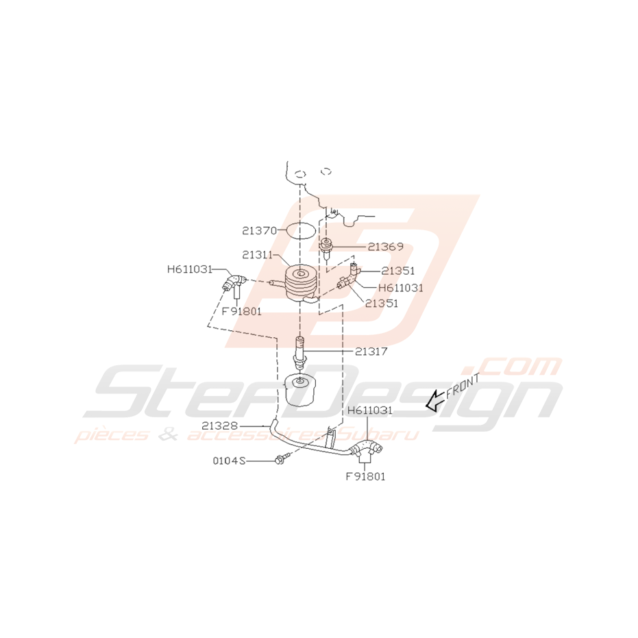 Schéma Modile d'Huile Origine Subaru WRX et STI 2001 - 2005