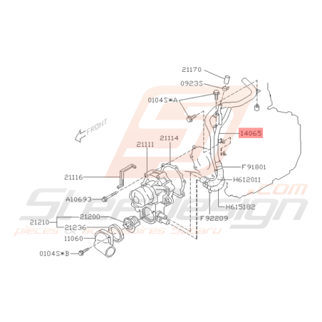 Conduit d'eau Origine Subaru WRX et STI 2004 - 2005