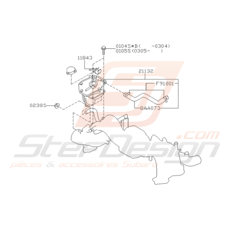 Schéma Vase d'Expansion Origine Subaru WRX et STI 2001 - 2005