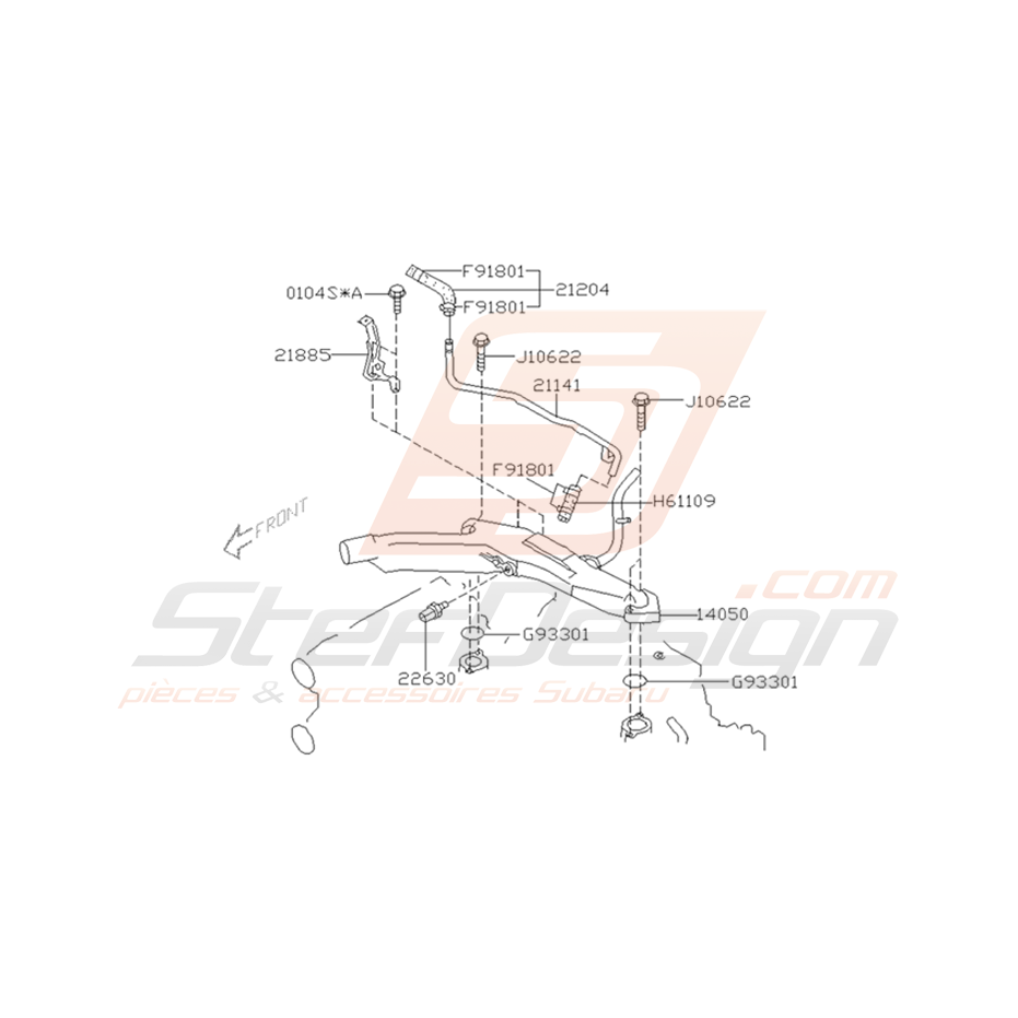 Schéma Pieuvre d'Eau Origine Subaru WRX 2001 - 2002 Schéma Pieuvre d'Eau Origine Subaru WRX 2001 - 2002