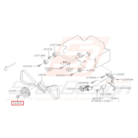 Boulon Origine Subaru STI 2001-2002