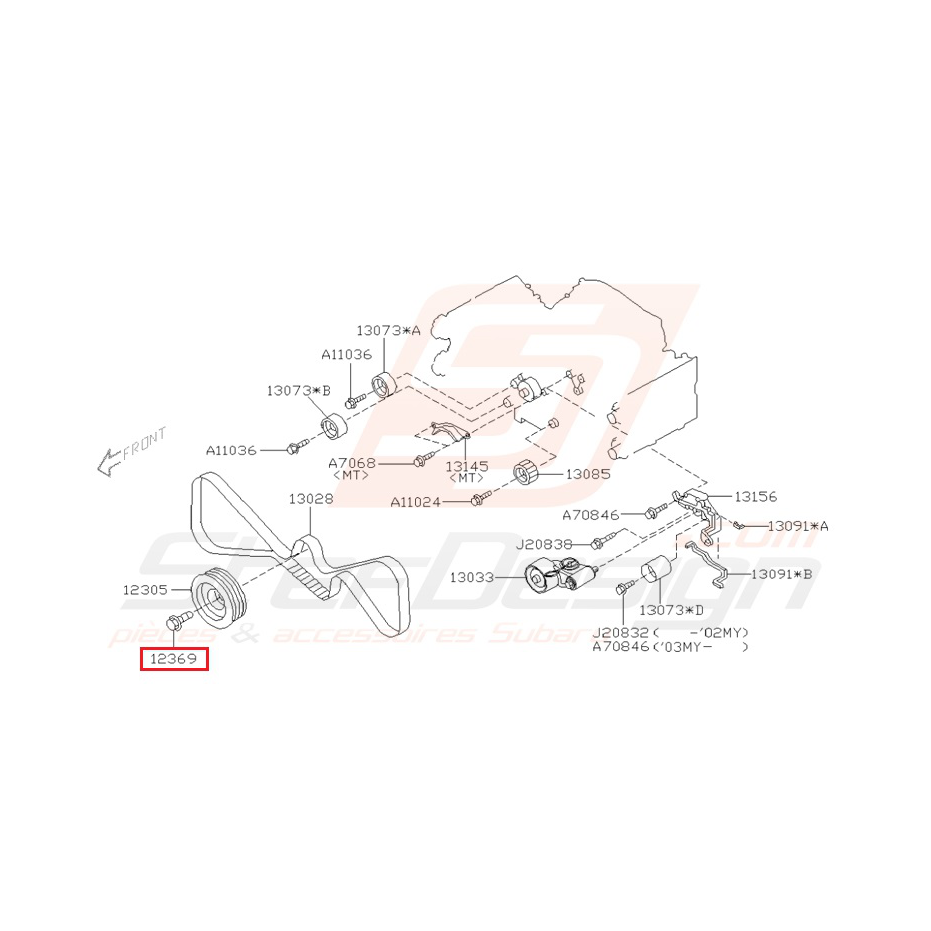 Boulon Origine Subaru STI 2001-2002