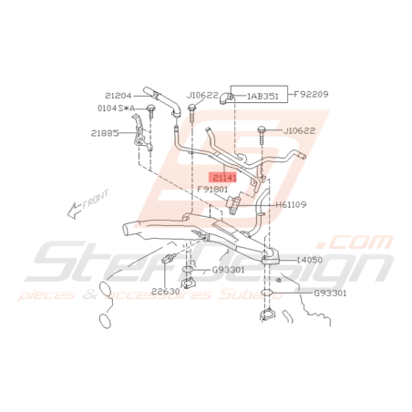 Durite Rigide d'eau Origine Subaru STI 2001 - 2002