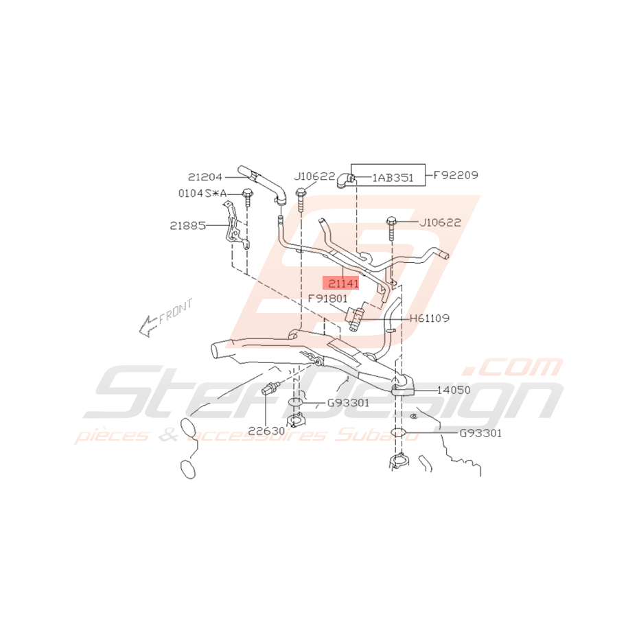 Durite Rigide d'eau Origine Subaru STI 2001 - 2002