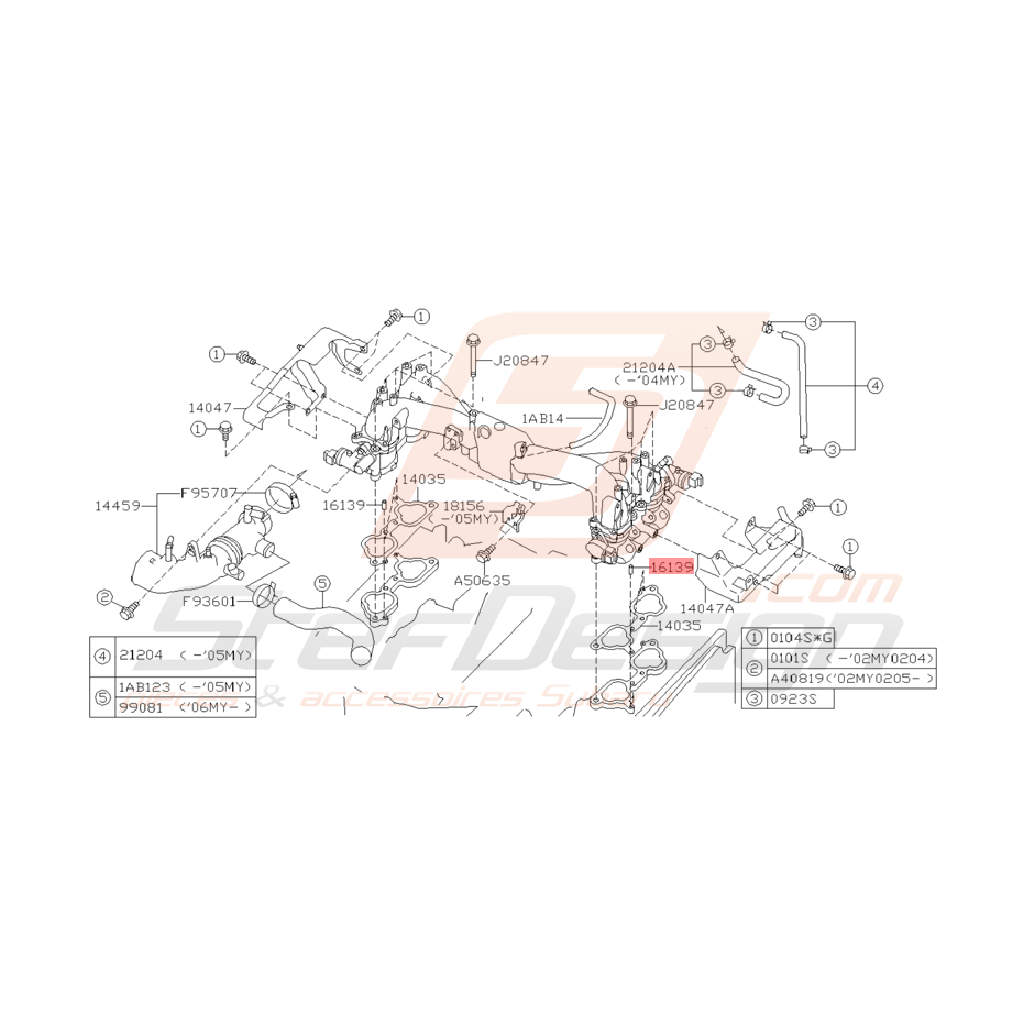 Goupille Joint d'Admission origine Subaru WRX/STI 04/2003 - 2005 Goupille Joint d'Admission origine Subaru WRX/STI 04/2003 - 2005