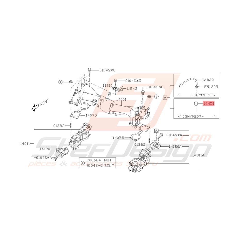 Filtre Origine Subaru STI 07/2002 - 2005