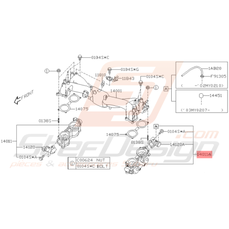 Collecteur d'Admission Origine Subaru WRX 2001 - 2002