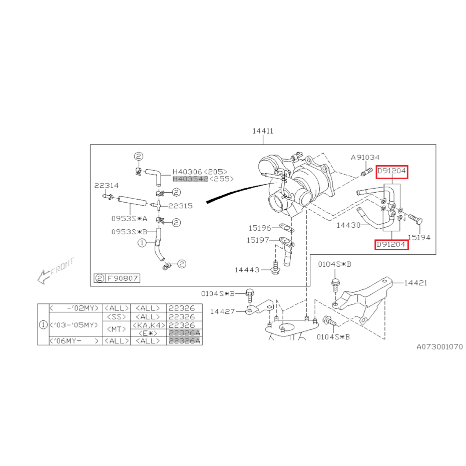 Rondelle cuivre pour vis d'arrivée turbo origine SUBARU Rondelle cuivre pour vis d'arrivée turbo origine SUBARU