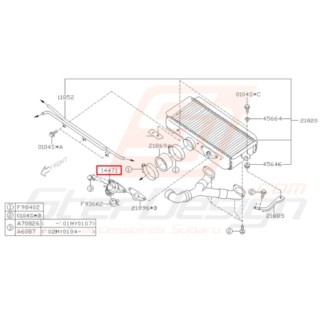 Soupape de dérivation d'air Origine Subaru STI