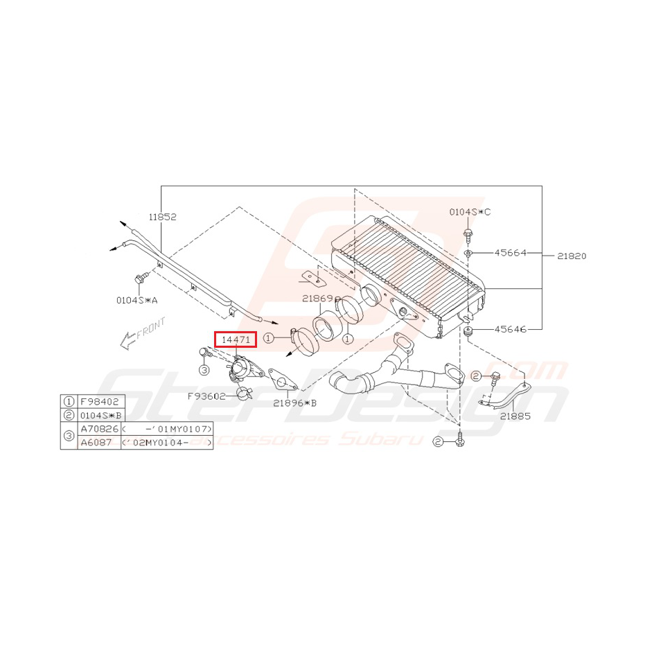 Soupape de dérivation d'air Origine Subaru STI