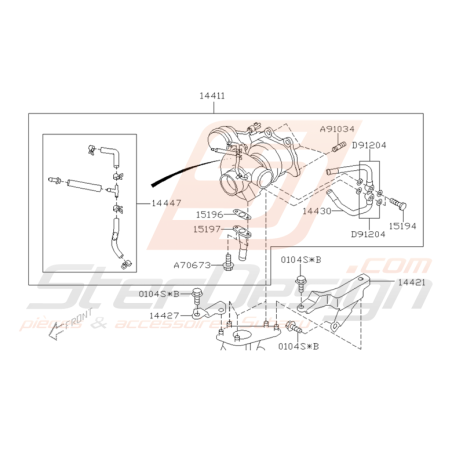 Schéma Turbo Origine Subaru STI 2001 - 2005