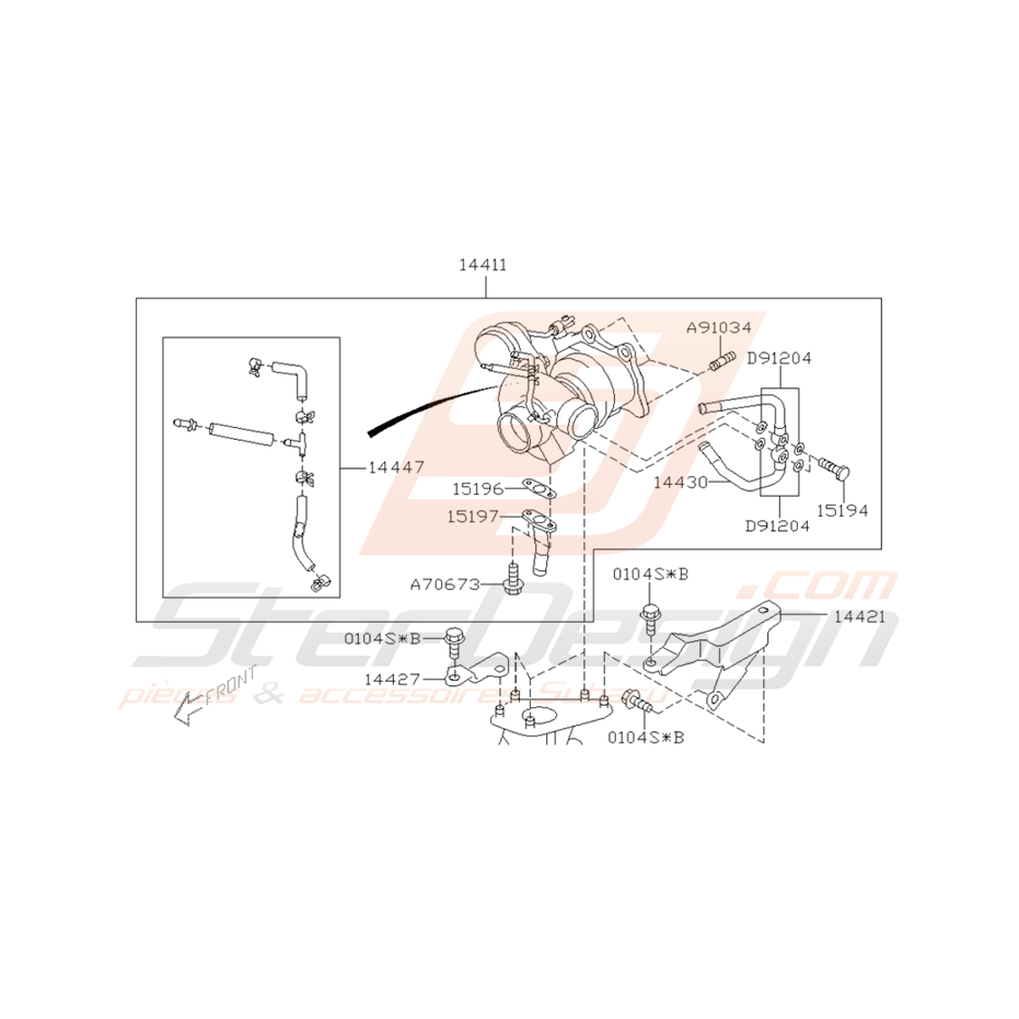 Schéma Turbo Origine Subaru STI 2001 - 2005