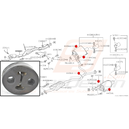 Silent bloc d'échappement pour subaru Legacy 2006