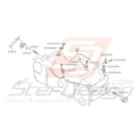 Schéma Bougies d'Allumage Origine Subaru WXRX STI 2001 - 2005