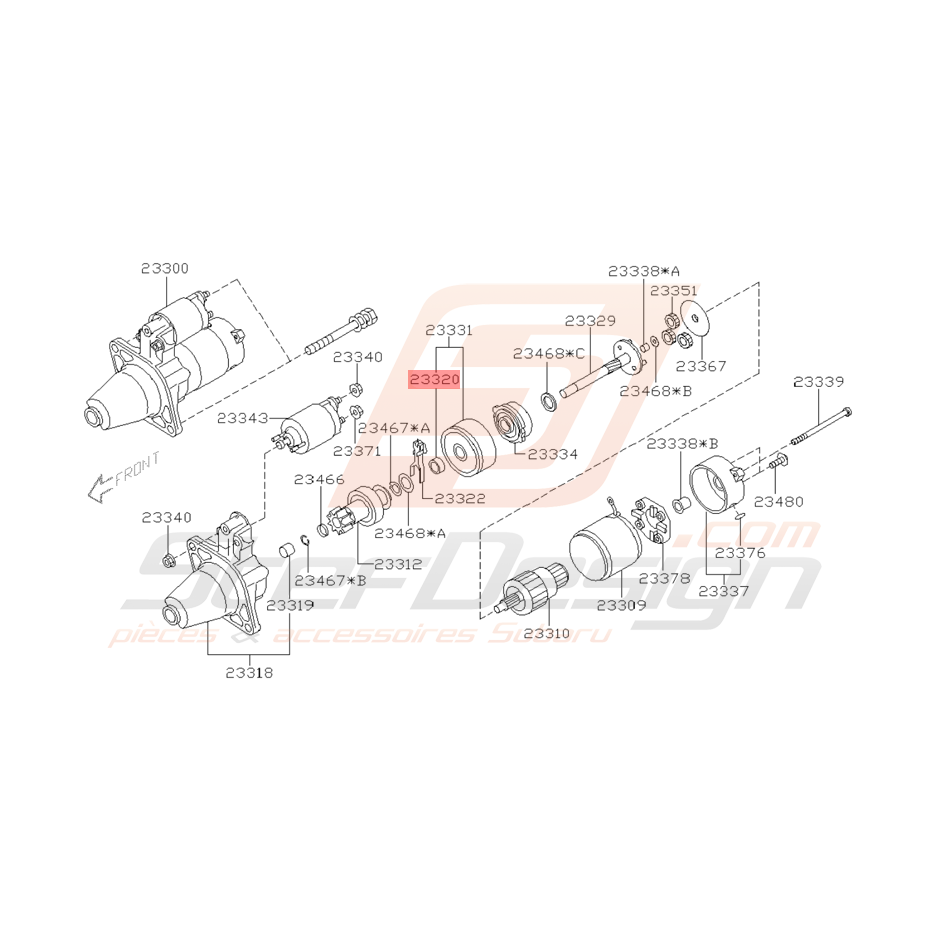 Roulement Démarreur Origine Subaru WRX et STI 2001 - 2005