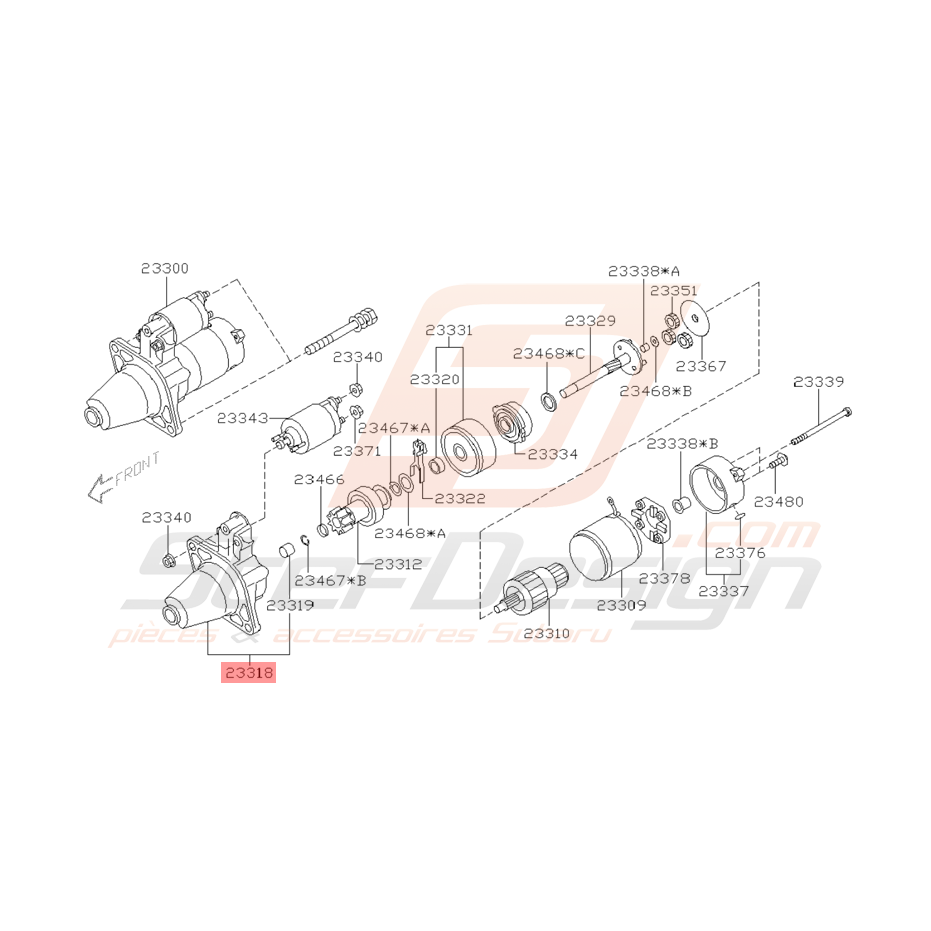 Corps de Démarreur Origine Subaru WRX et STI 2001 - 2005