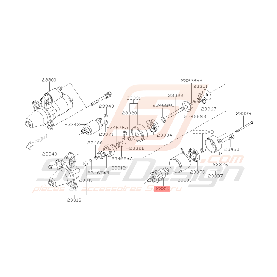 Induit de Démarreur Origine Subaru WRX et STI 2001 - 2005