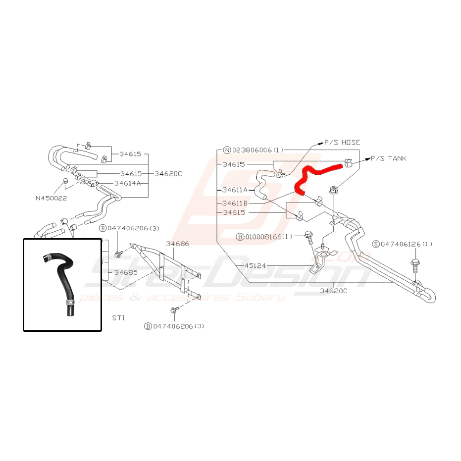 Durite de refroidisseur pour Subaru impreza Type-R