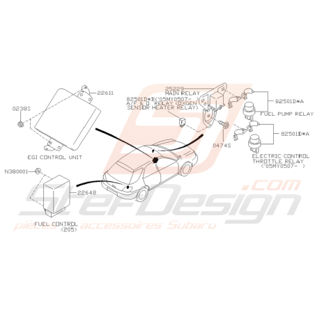 Relais et Sonde Moteur Origine Subaru WRX et STI 2001 - 2005