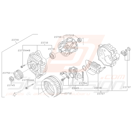 Schéma d'alternateur Origine Subaru WRX 2001-2005