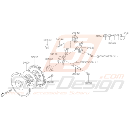 Schéma Embrayage Origine Subaru WRX 2001 - 2005