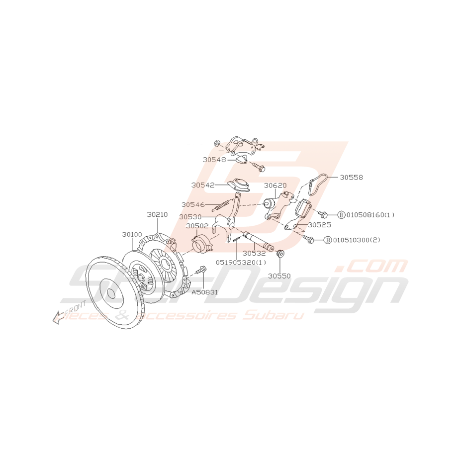 Schéma Embrayage Origine Subaru WRX 2001 - 2005