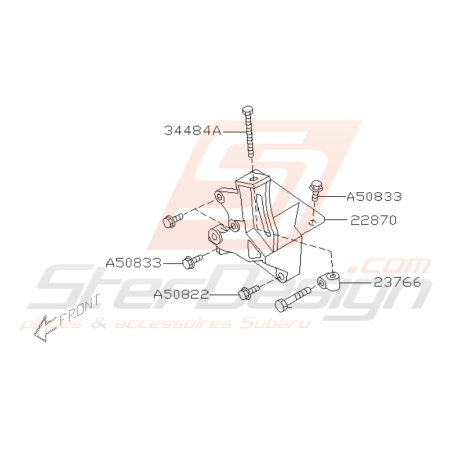 Schéma Support Pompe de DA Origine Subaru WRX STI 2001 - 2005