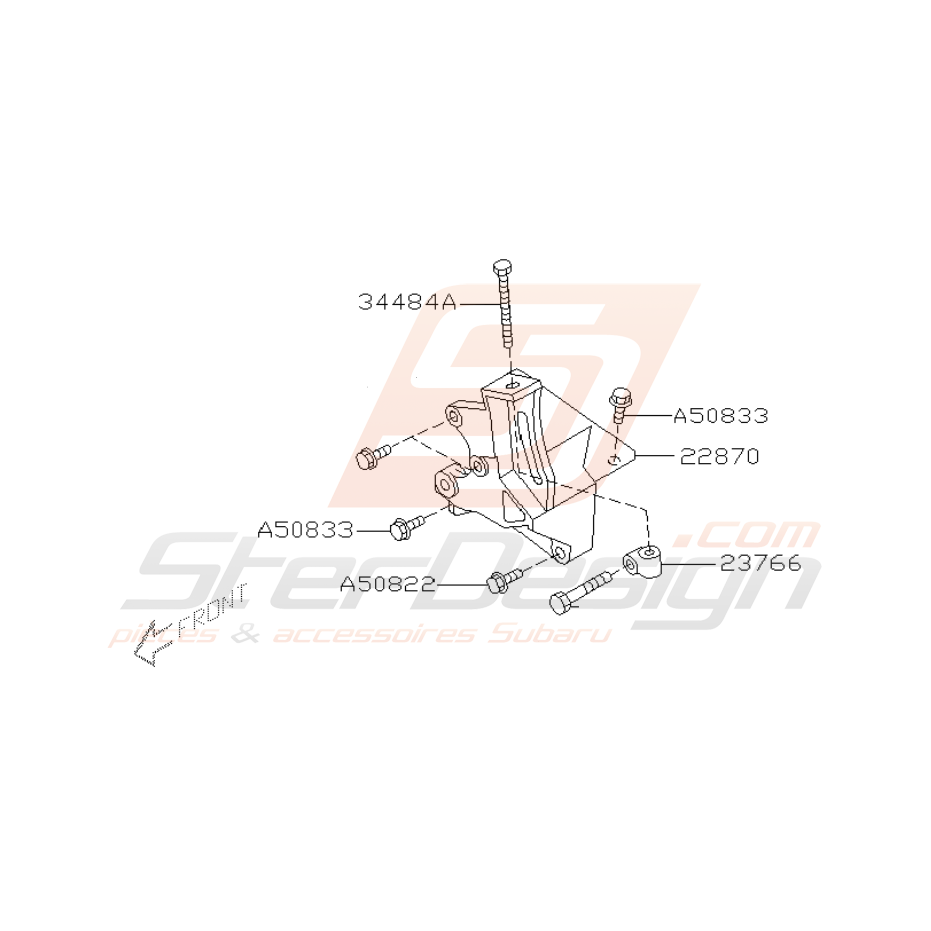 Schéma Support Pompe de DA Origine Subaru WRX STI 2001 - 2005