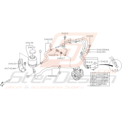Schéma Bocal et Durites de DA Origine Subaru WRX 2001 - 2002