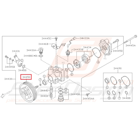 Poulie de direction assistée Origine Subaru WRX/STI 2001-2002