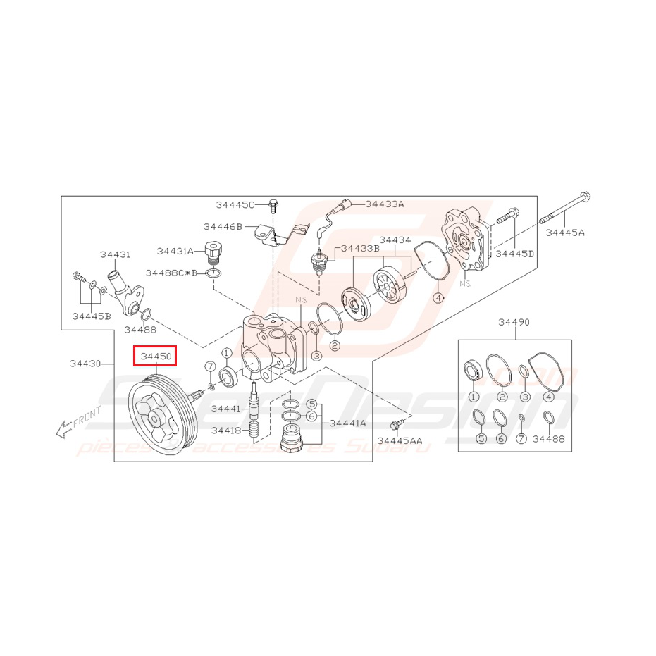 Poulie de direction assistée Origine Subaru WRX/STI 2001-2002