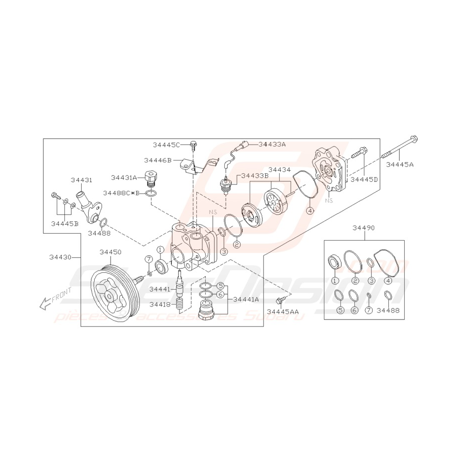 Schéma de pompe à huile de DA WRX/STI 2001-2002