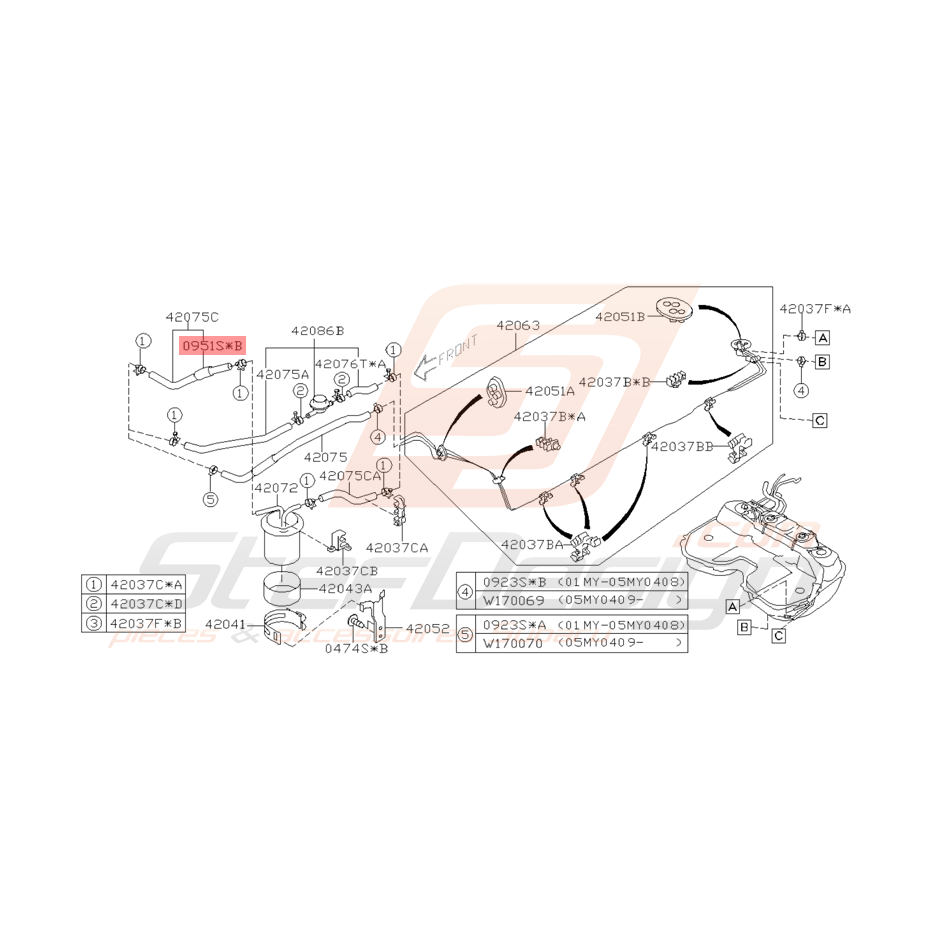 Durite de Carburant Origine Subaru WRX / STI 2003 - 2005