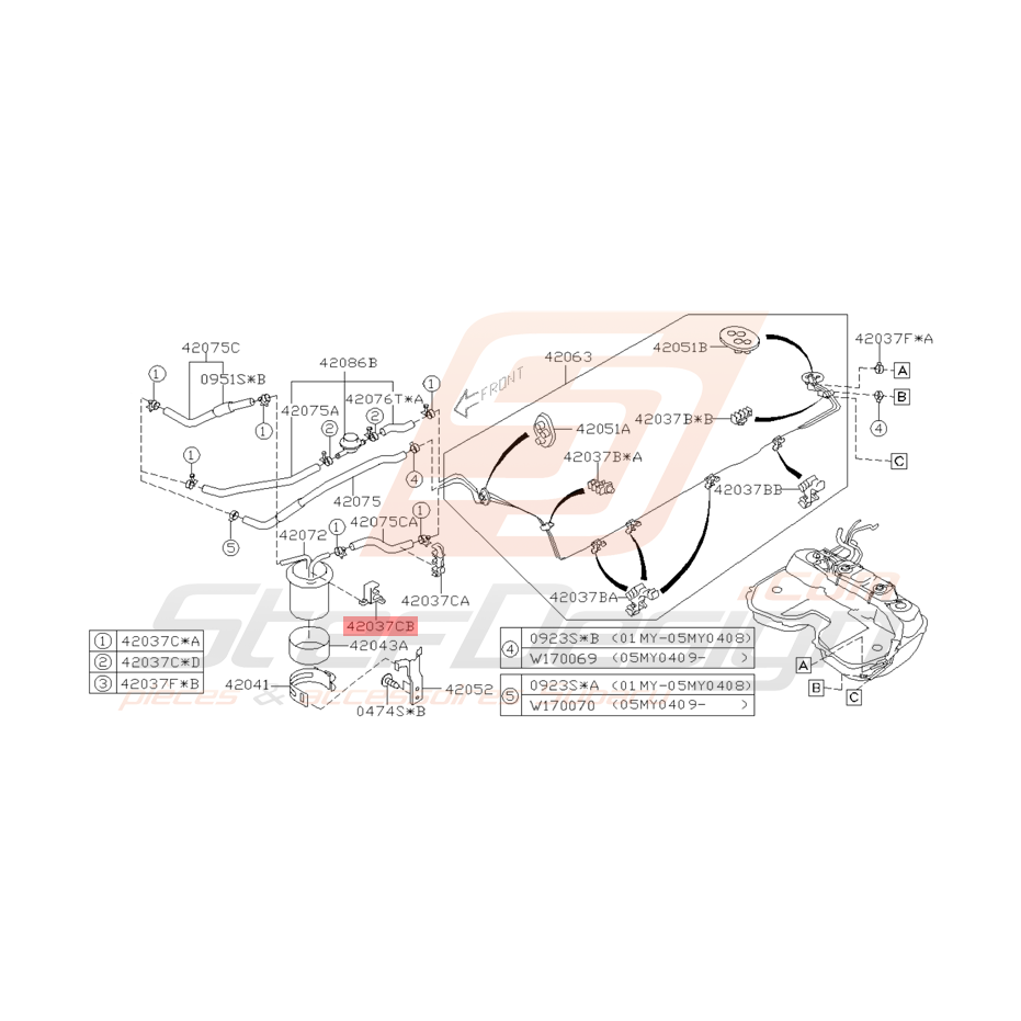 Collier Origine Subaru WRX et STI 2001 - 2005