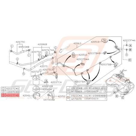 Attache Durite de Carburant Origine Subaru WRX STI 2001 - 2005