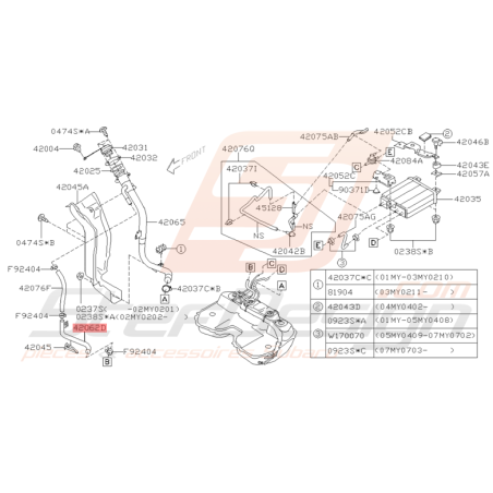 Durite de Réservoir Origine Subaru WRX et STI 2001 à 2005