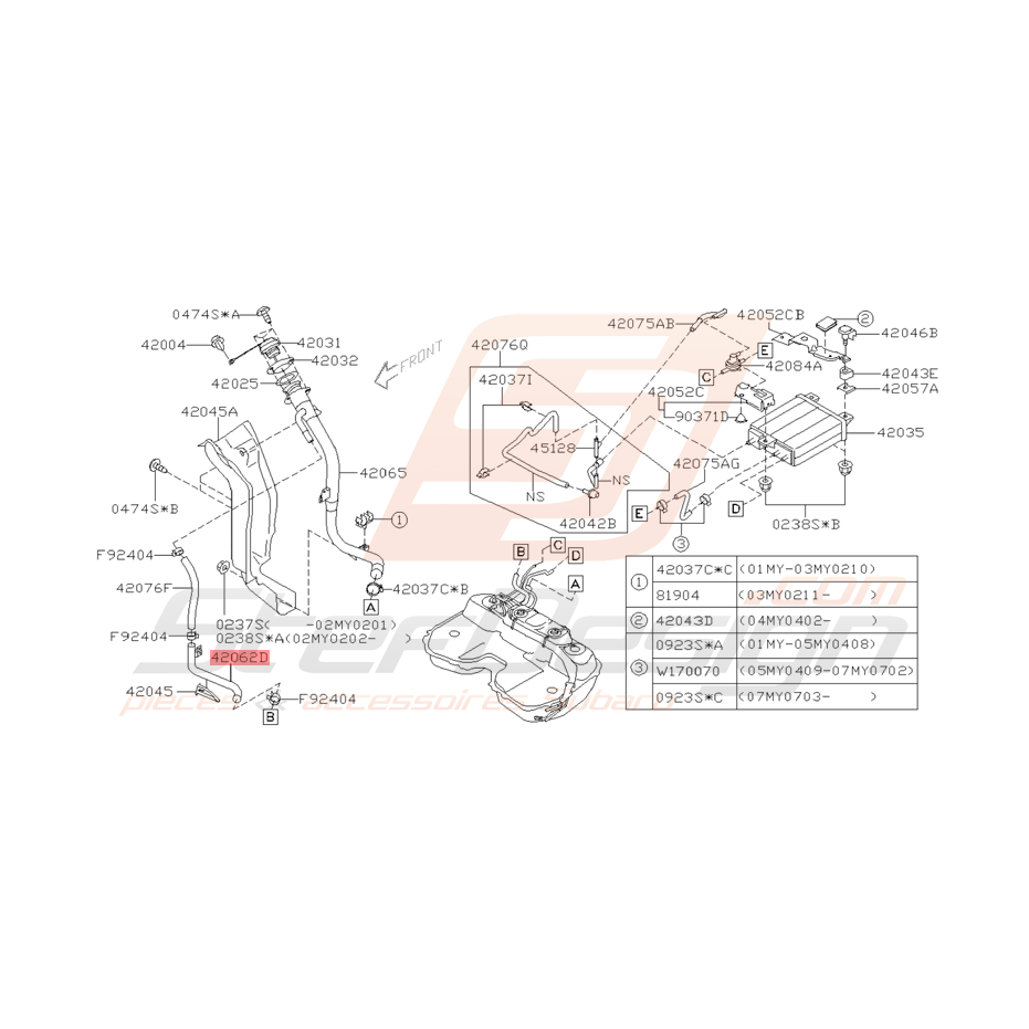 Durite de Réservoir Origine Subaru WRX et STI 2001 à 2005 Durite de Réservoir Origine Subaru WRX et STI 2001 à 2005