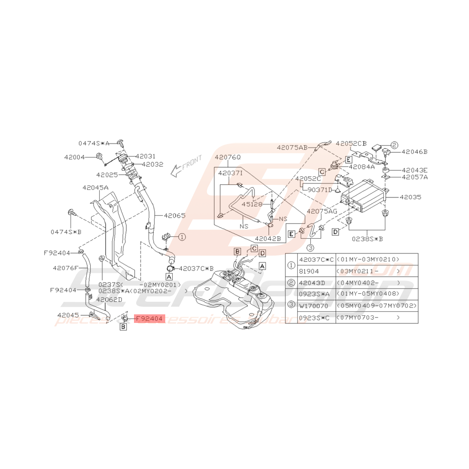 Attache Tuyau Origine Subaru WRX et STI 2001 - 2005 Attache Tuyau Origine Subaru WRX et STI 2001 - 2005