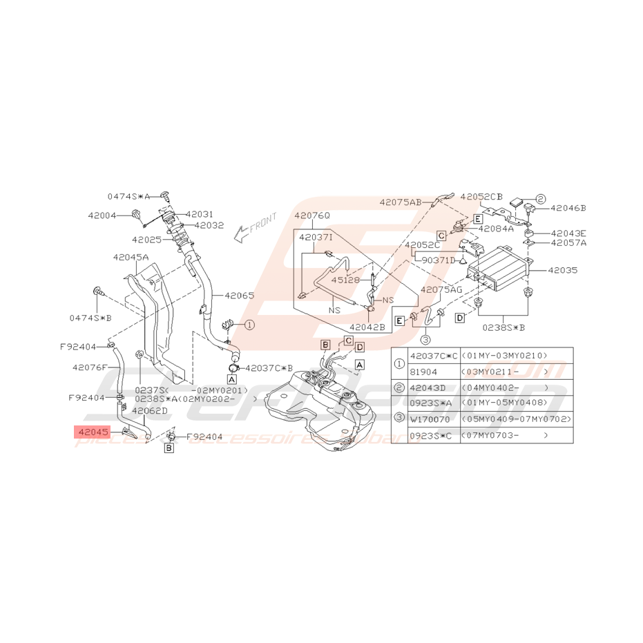 Protection de Durite Origine Subaru WRX et STI 2001 - 2005
