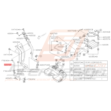 Durite Origine Subaru WRX et STI 2001 - 2005