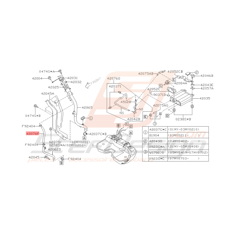 Durite Origine Subaru WRX et STI 2001 - 2005 Durite Origine Subaru WRX et STI 2001 - 2005