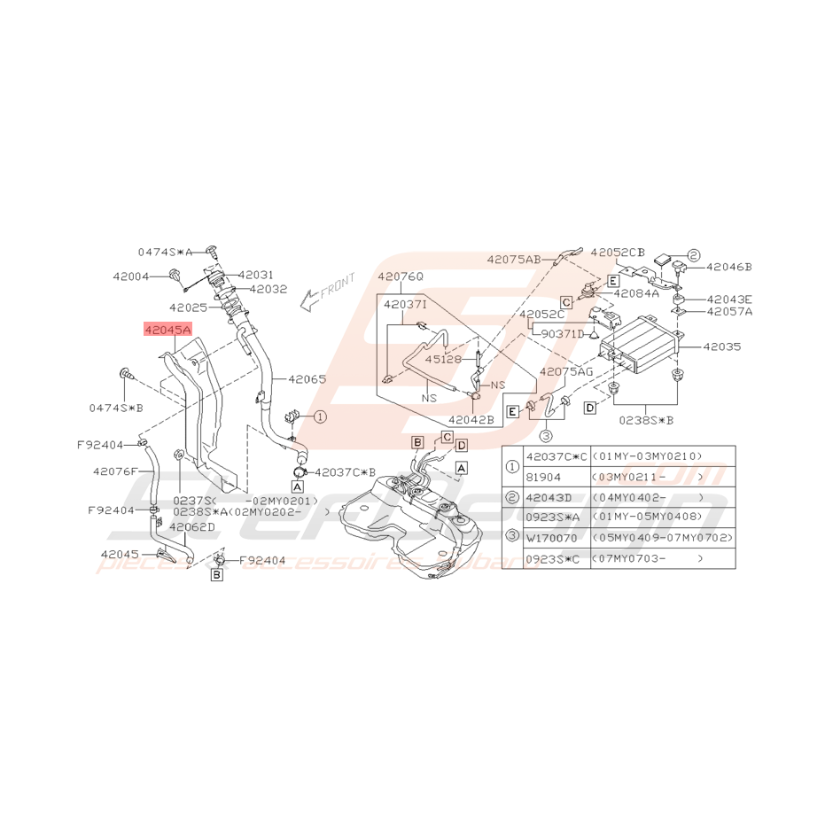 Protection de Conduit de Carburant Origine Subaru WRX STI 01 - 05 Protection de Conduit de Carburant Origine Subaru WRX STI 01 - 05