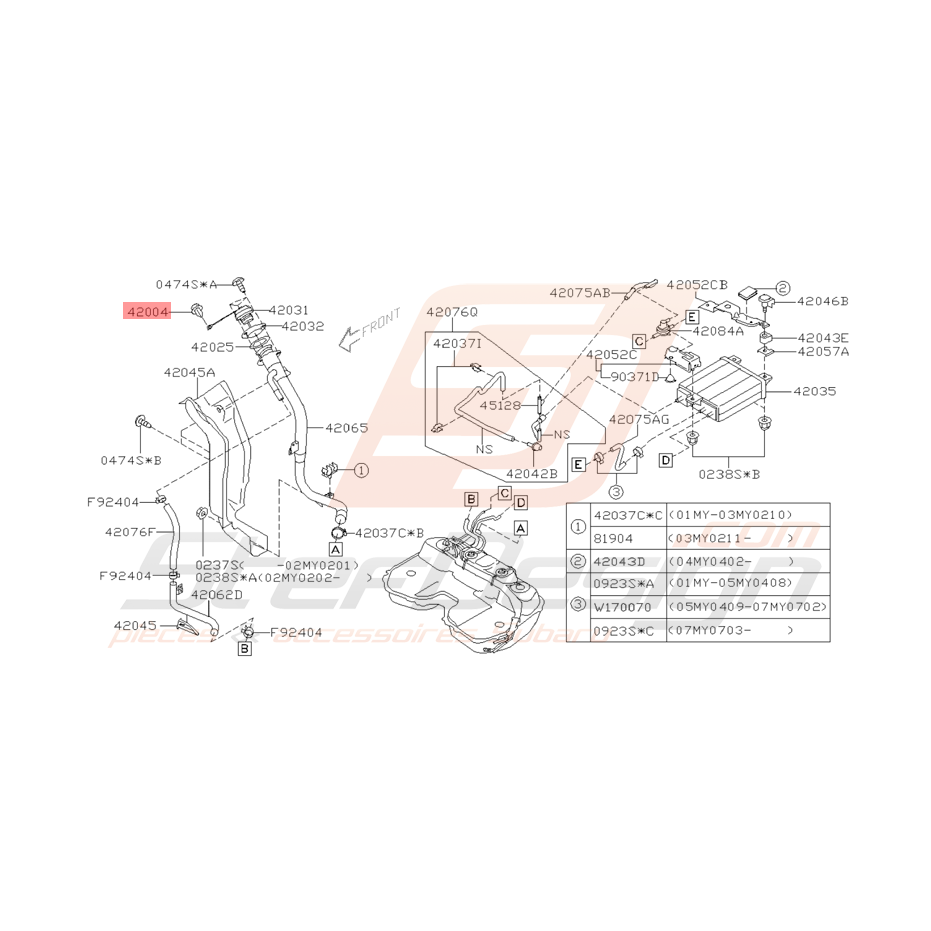 Clips Canalisation de Carburant Origine Subaru WRX STI 01 - 01/2002 Clips Canalisation de Carburant Origine Subaru WRX STI 01 - 01/2002