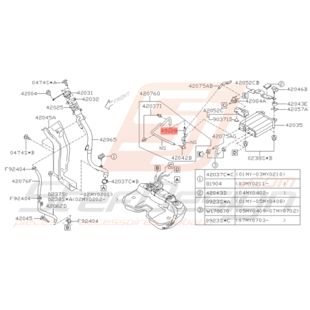 Connecteur de Vidange Origine Subaru WRX STI 2001 - 2005