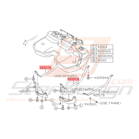 Bande Support Réservoir de Carburant Origine Subaru WRX 18/03/03 -  05