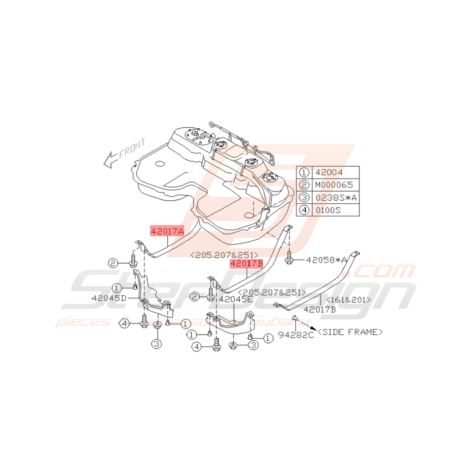 Bande Support Réservoir de Carburant Origine Subaru WRX 18/03/03 -  05 Bande Support Réservoir de Carburant Origine Subaru WRX 18/03/03 -  05