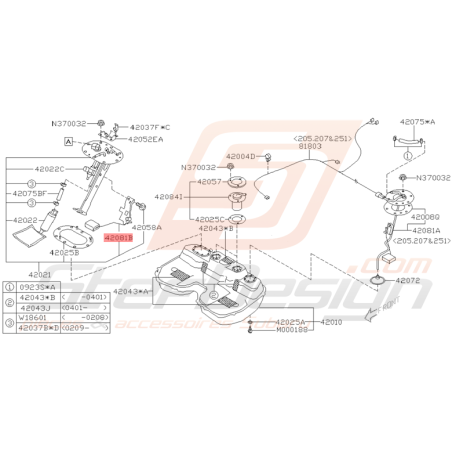 Capteur de Niveau d'Essence Origine Subaru WRX STI 2001 - 2005