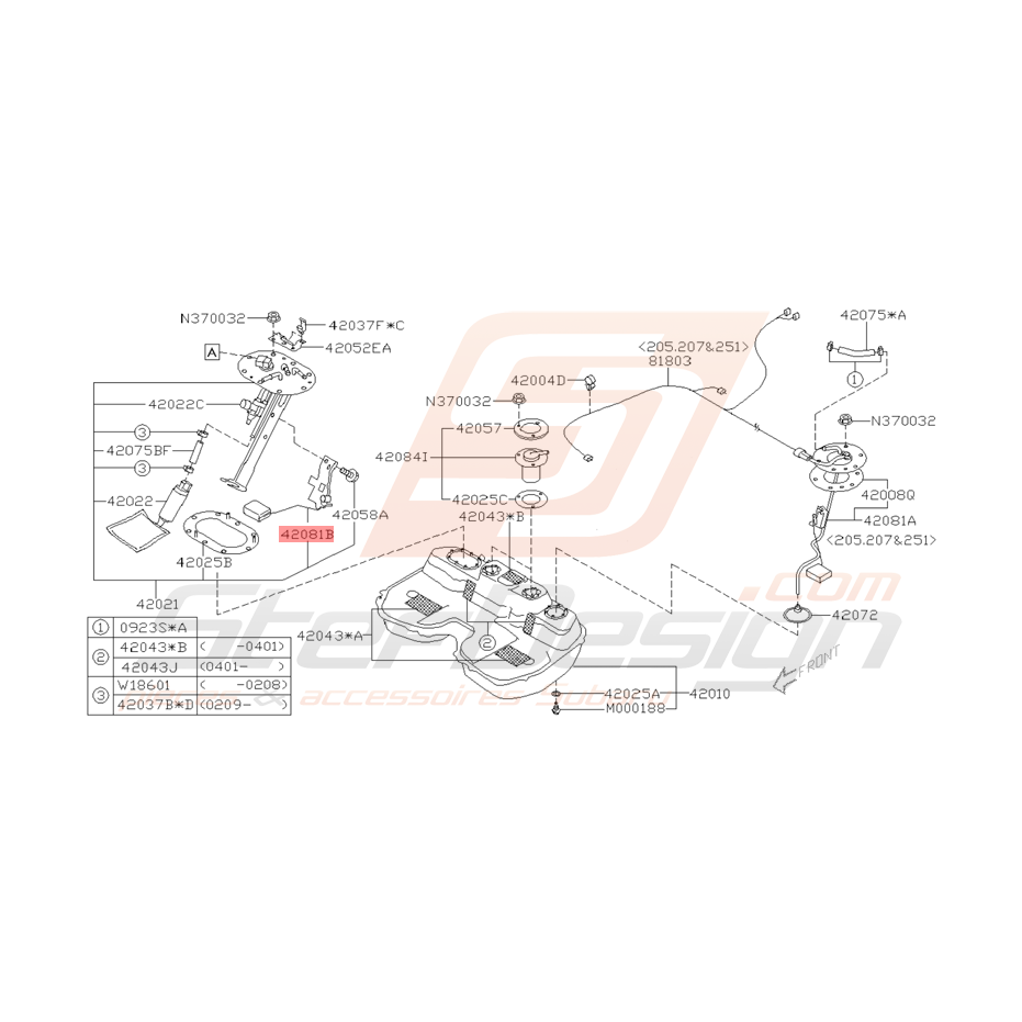 Capteur de Niveau d'Essence Origine Subaru WRX STI 2001 - 2005 Capteur de Niveau d'Essence Origine Subaru WRX STI 2001 - 2005