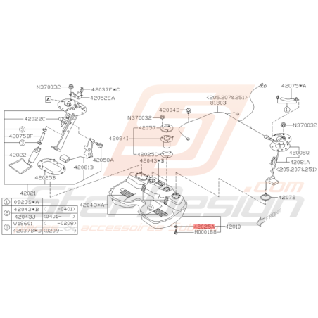 Joint d'Ecoulement Réservoir Origine Subaru WRX STI 2001 - 2005