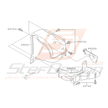 Schéma Obturateur d'Echappement Origine Subaru WRX STI 01 - 05
